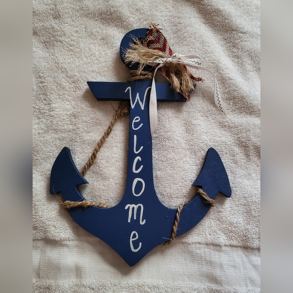 Welcome Anchor Wooden Decor